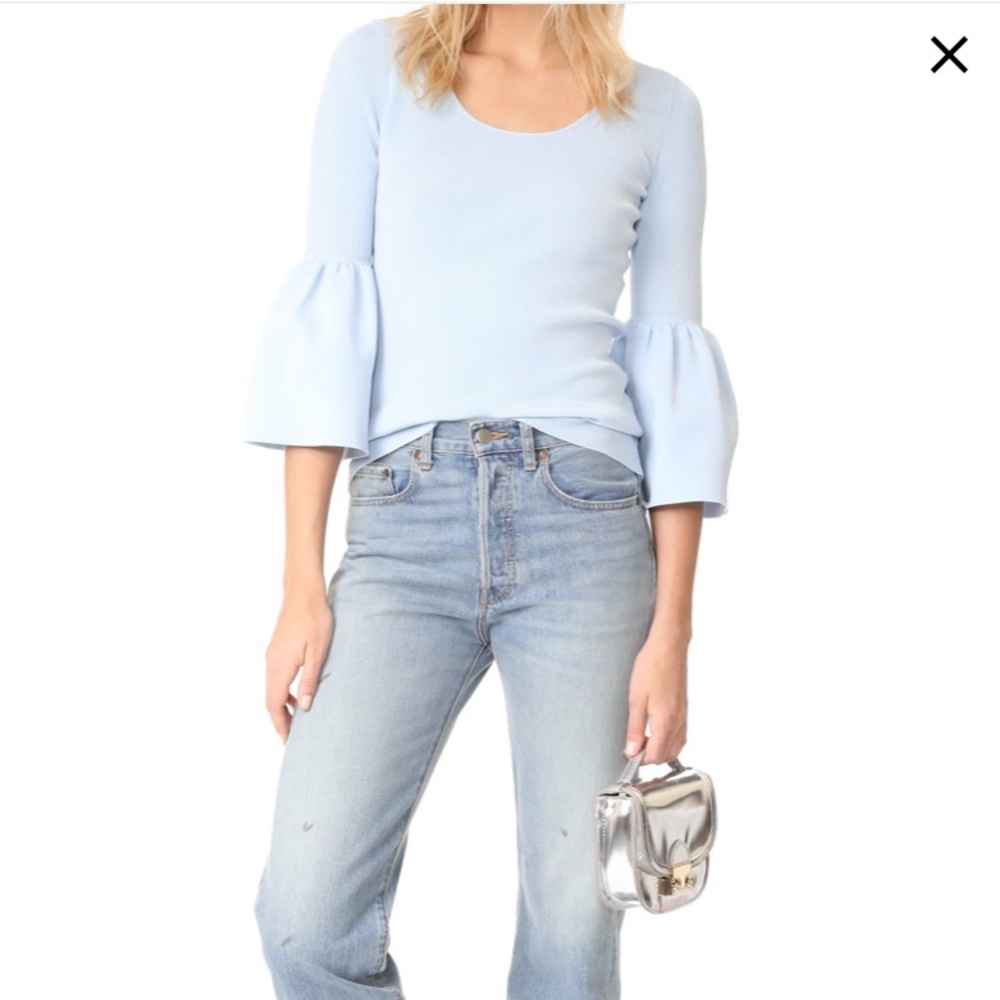 NWT Elizabeth & James Willow Blue Bell Sleeve Top